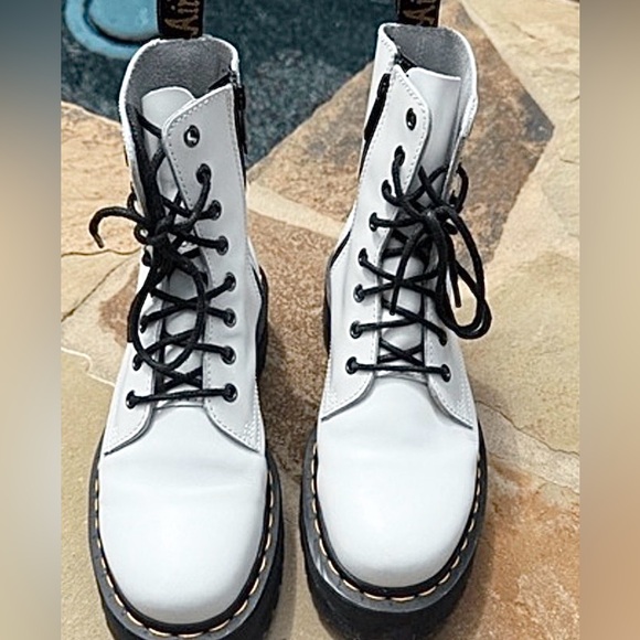 Dr. Martens Shoes - Dr. Martens Jadon Quad White Platform Boots EU 39 US 8 Like New Box